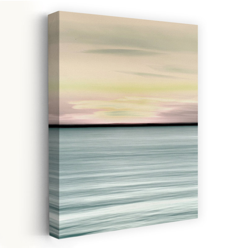 Chaude matinée abstraite, paysage serein minimaliste, art océanique, H 48 po x l 32 po