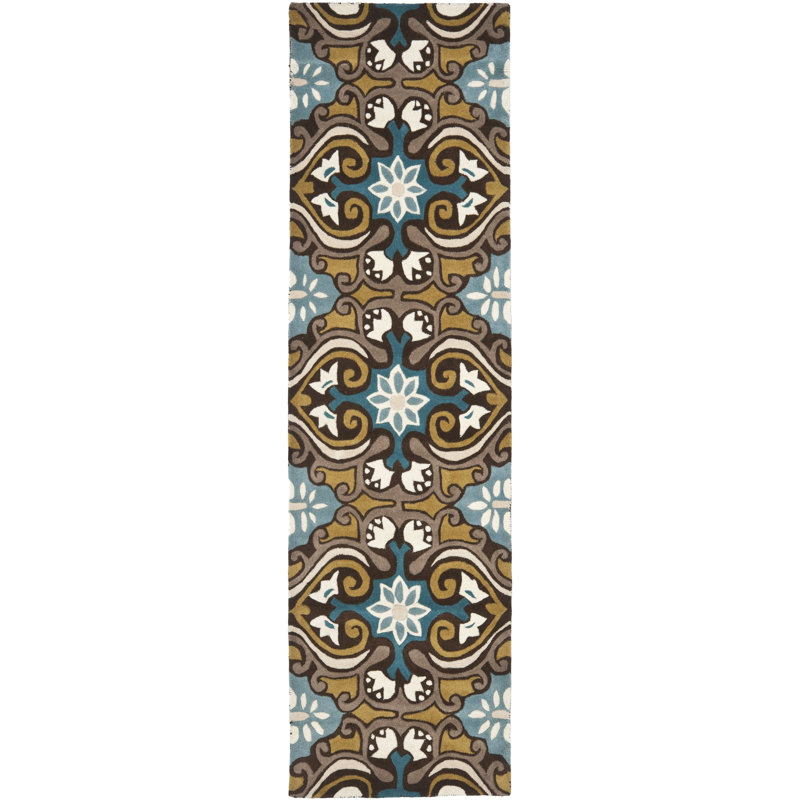 Amory Hand Tufted Wool Damask Rug, Runner 2'3" x 9'