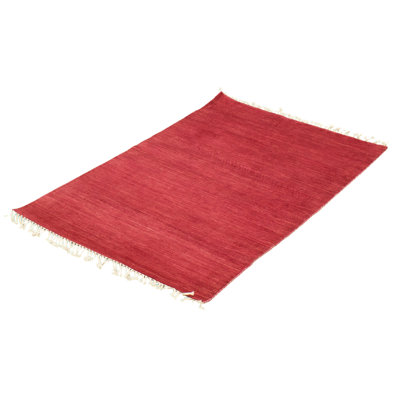 Aurimas One-of-a-Kind 4' X 6'2" New Age Wool Area Rug in Dark Pink