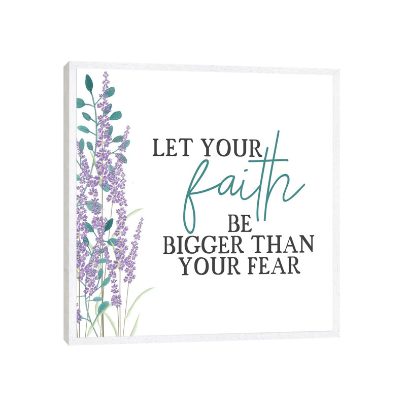Your Faith Floral by Kimberly Allen - Print on Canvas, 45.72cm H x 45.72cm W x 3.81cm D, White Framed