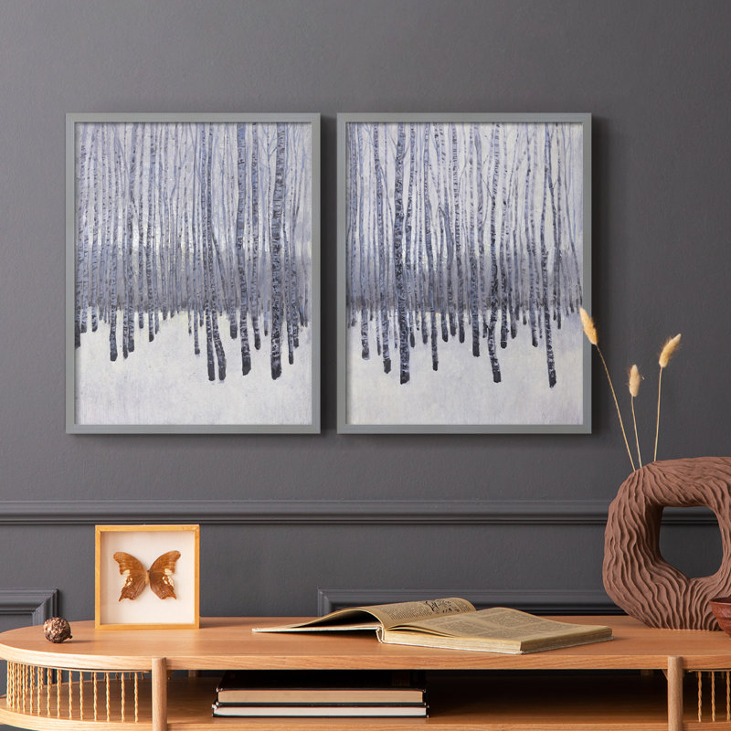 «I Bare Trees in Winter I», reproduction encadrée de qualité supérieure - prête à être accrochée - aucun clou requis - aucun clou requis