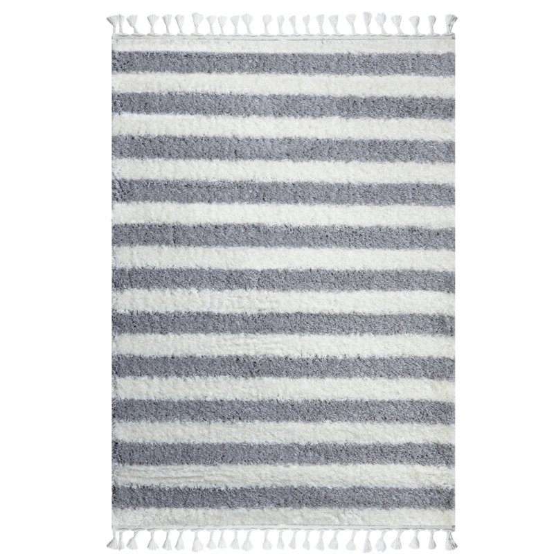 Tapis rectangulaire en polyester tissé à la machine Donshae, Rectangle 6 pi 7 po x 9 pi 6 po