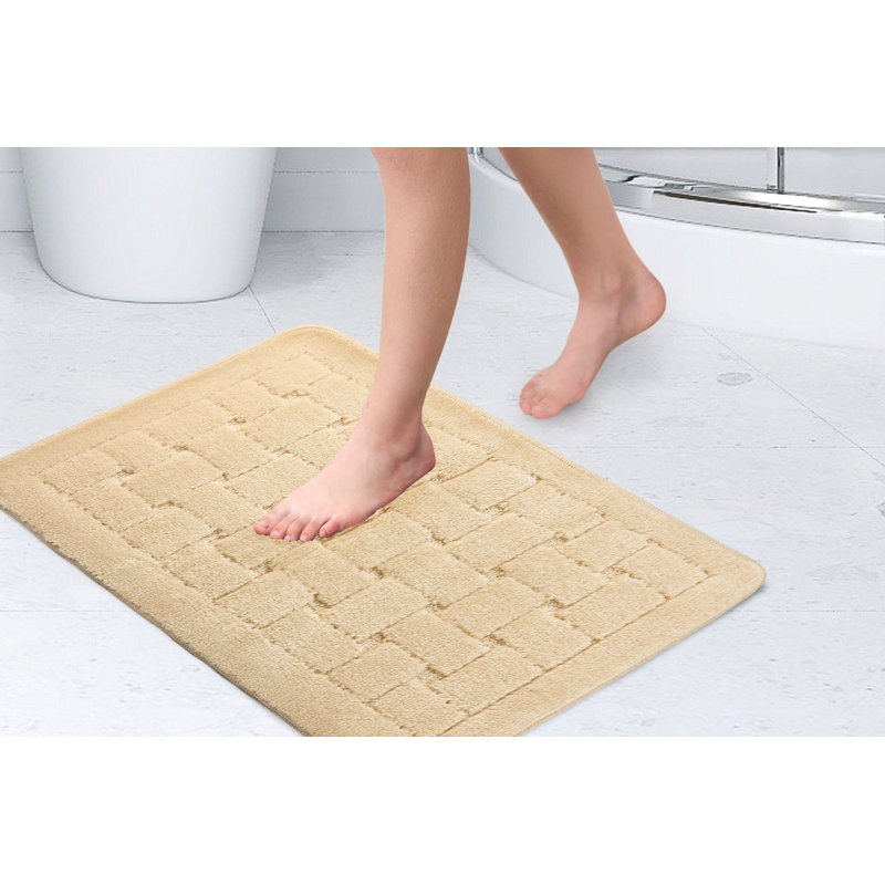Architha Polypropylene Plastic Non-Slip Bath Mat, Cream