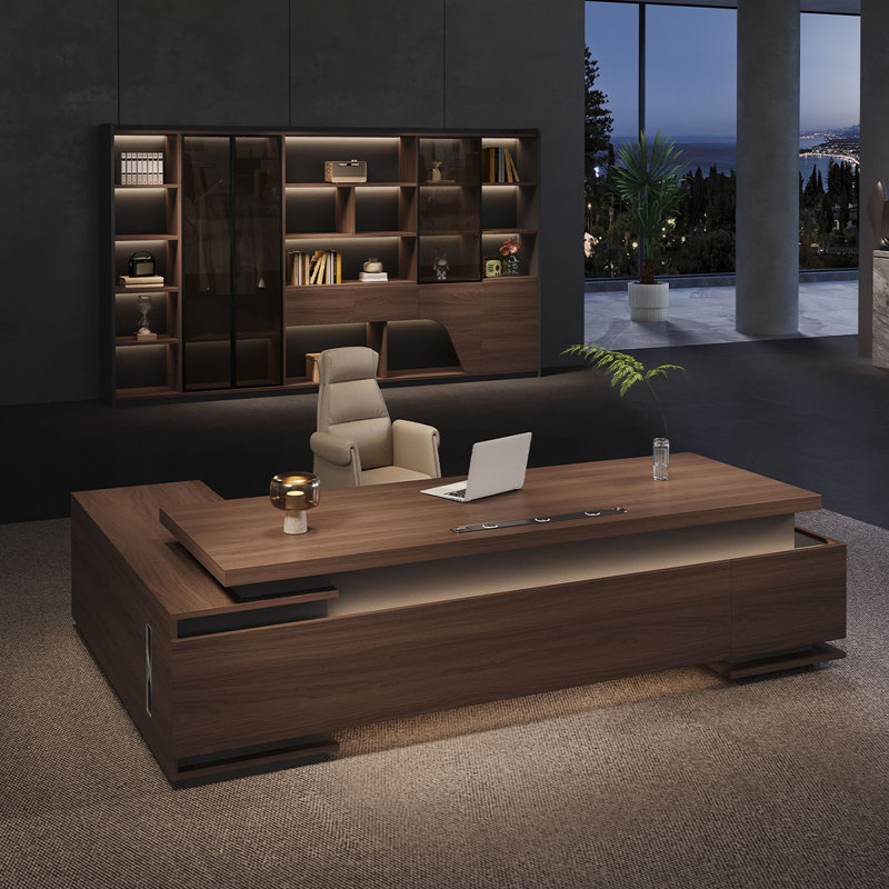 Bureau de direction en L 70,87 po, 29.53" H x 70.87" W x 35.43" D