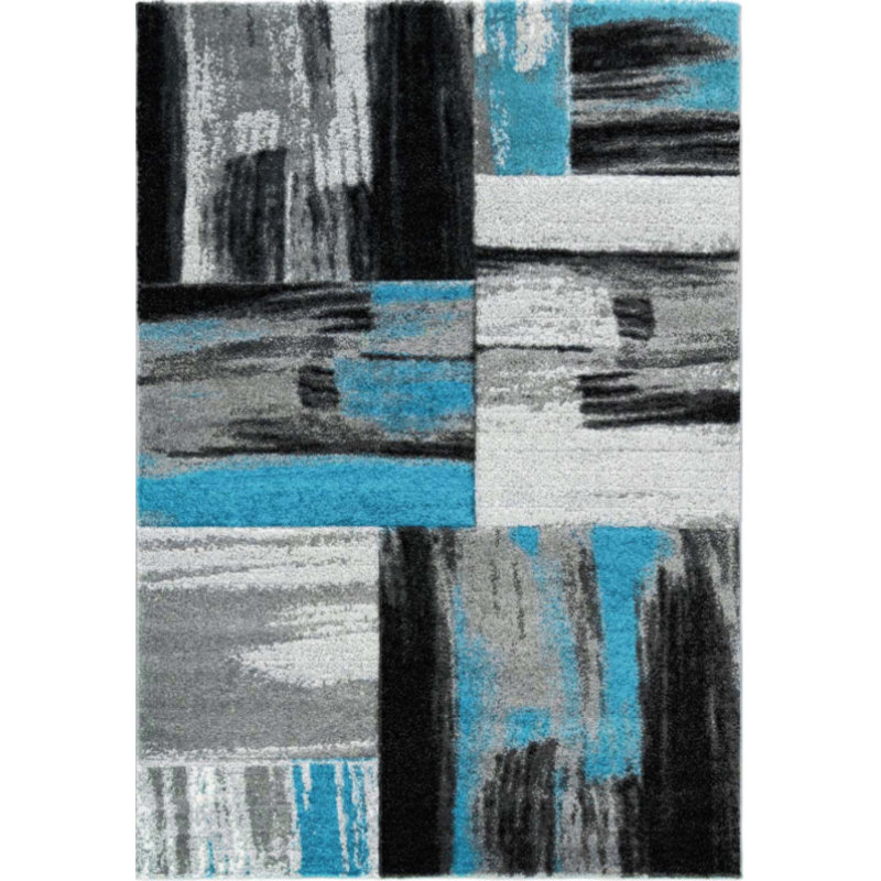 Croskey Abstract Indoor Rug, Rectangle 3'11" x 5'3"