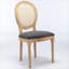 Chaise de salle à manger à dossier en rotin antique avec structure en bois massif, ensemble de 2