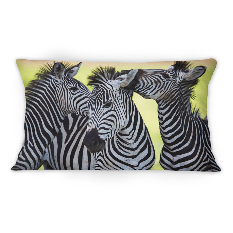 Coussin décoratif à imprimé traditionnel Zebras