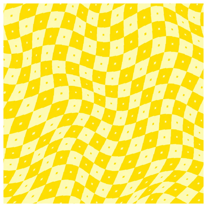 Couvertures jaunes à damier ondulées, 60in W x 80in H