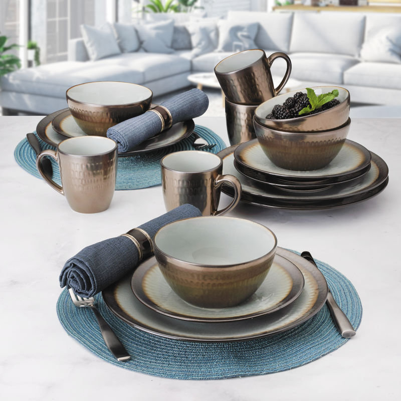 Gourmet Basics by Mikasa Anastasia 16-Piece Stoneware Dinnerware