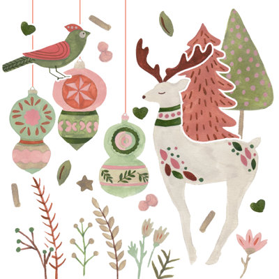 Reindeer Wishes III by Melissa Wang - Wrapped Canvas Print