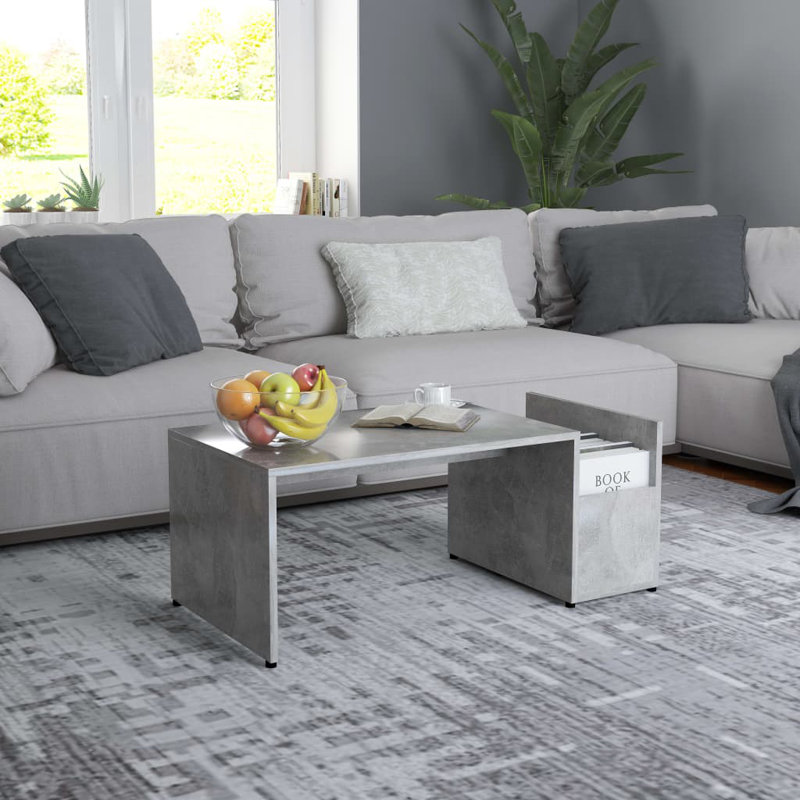 Bithia Four Leg Coffee Table, Concrete Grey
