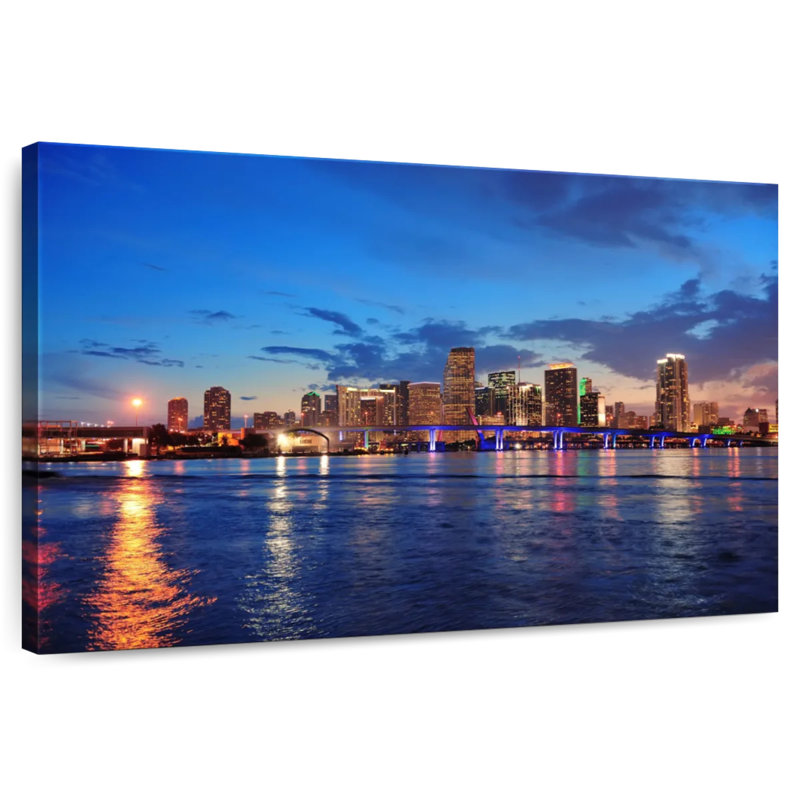 Nicci Coastal Miami Night Scene, 32" H x 48" W
