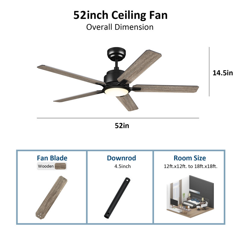 52'' Ceiling Fan with LED Lights