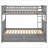 Twin Over Twin Solid Pine &amp; MDF Convertible Bunk Bed with Drawers Gray – No Box Spring Needed for Guest Room-365055331-365055330