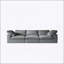 Canapé rembourré en tissu, très grand canapé 3 places Comfy Cloud, coussin double moelleux pour le salon, gris