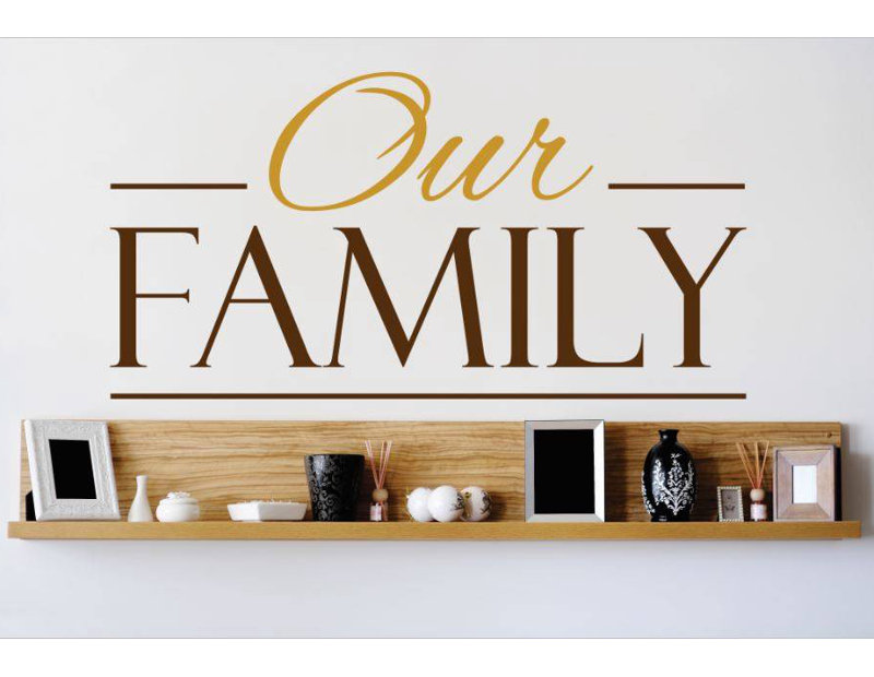 Décalcomanie murale family, H 12 po x l 30 po x P 0,16 po, Brun / brun foncé