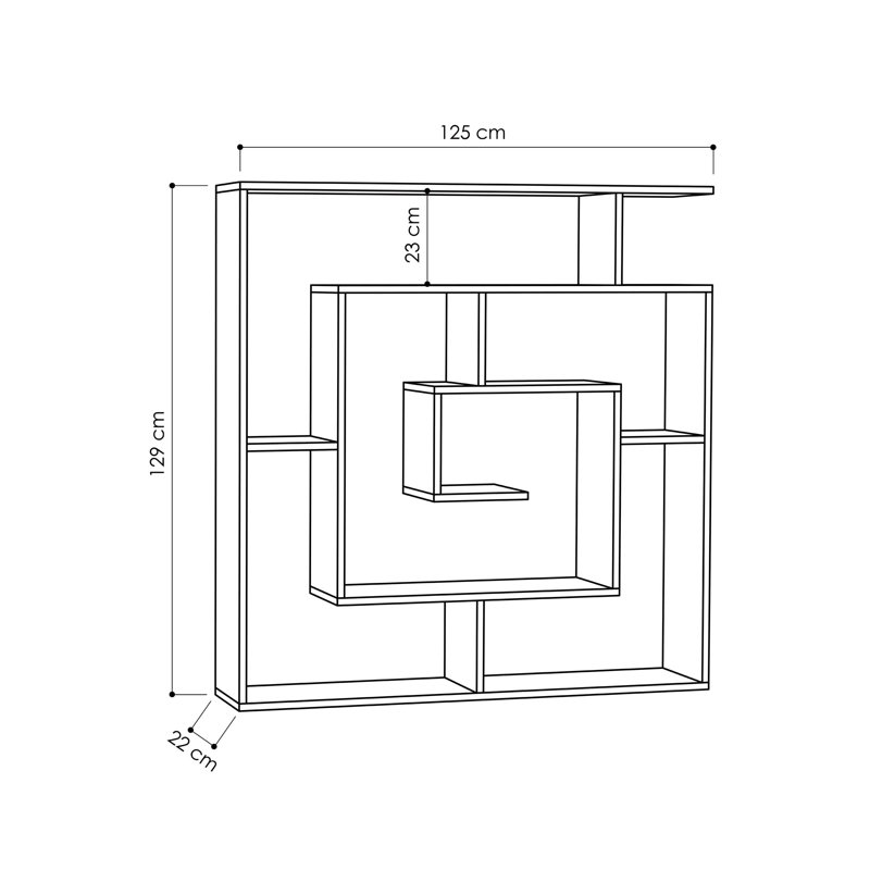 Labirent Bookcase | Modern Maze-Design Freestanding Shelf Unit, Light Moca