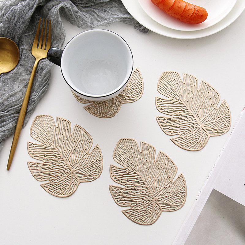 Sous-verres Monstera Monstera, Doré