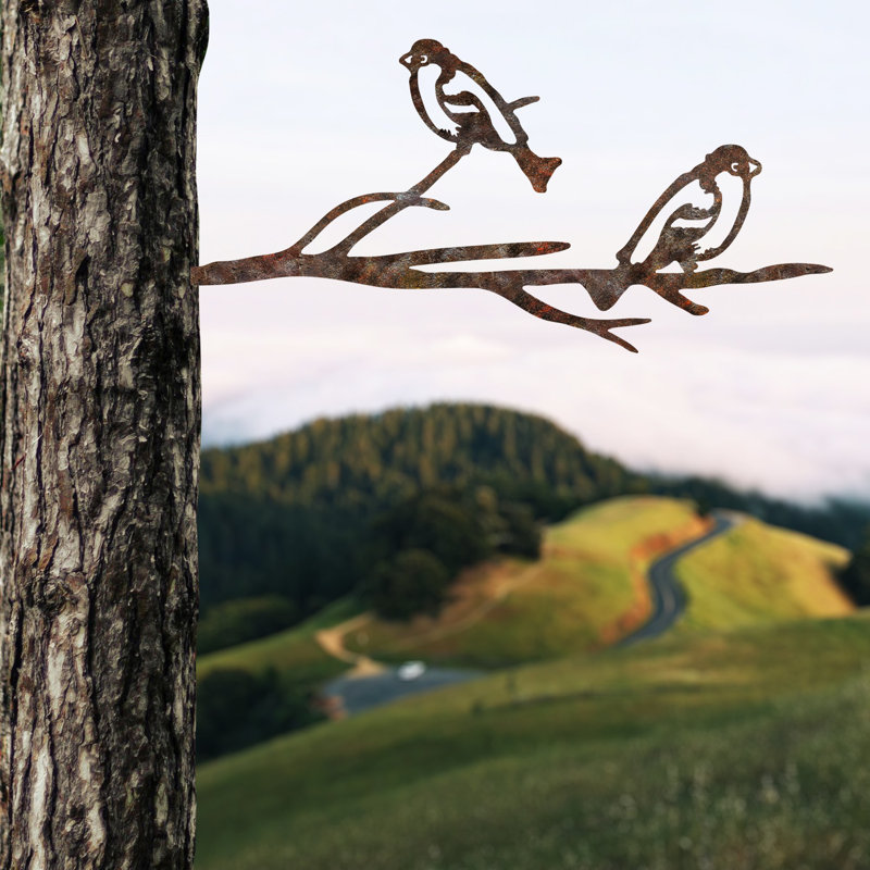 Hand-Painted Decorative Garden Object, 100% Metal (Thickness: 0.06 in), 17.7 x 7.9 inches | Unique Brown Finish, No Assembly Required | Perfect for Outdoor Decor & Garden Accents, Durable and Stylish Design