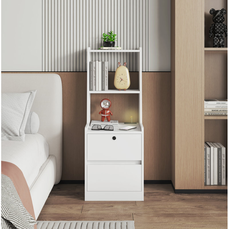 Jeannine 15.7'' W Nightstand, White
