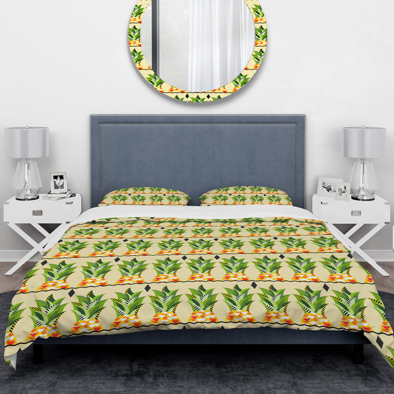 Coastal Polyester Abstract Duvet Cover, King Duvet Cover + 2 Shams