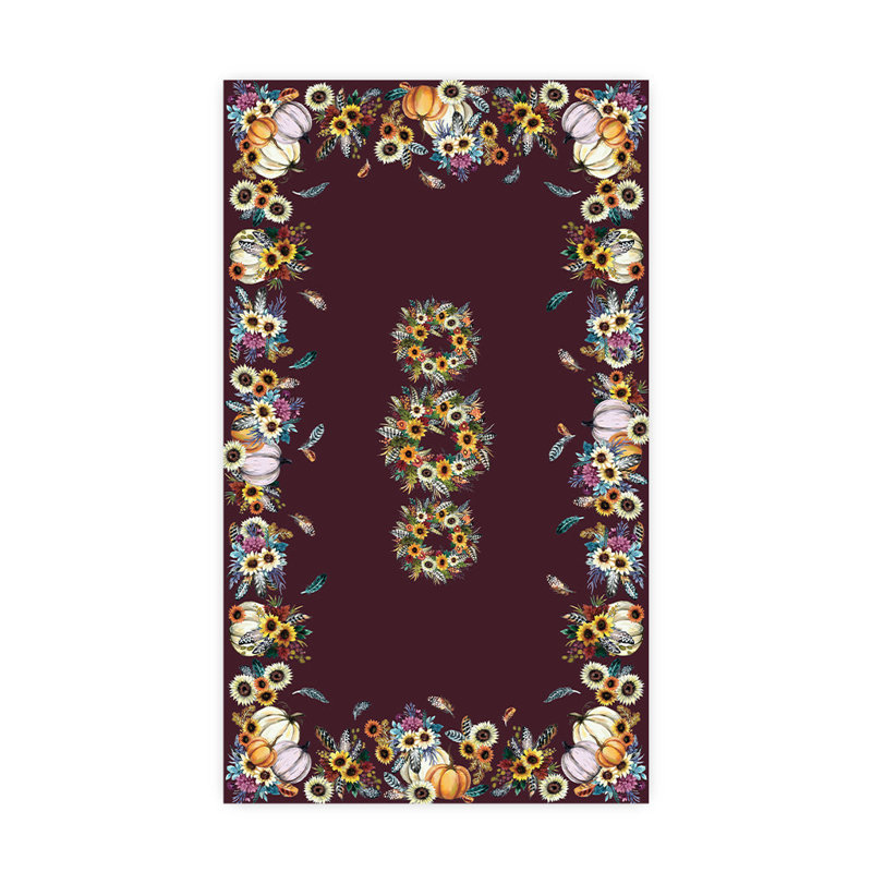 Fall Feathers Tablecloth, 120" L x 70" W