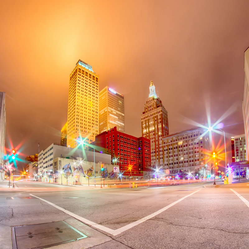 Arlind Tulsa City Skyline by Digidreamgrafix - Wrapped Canvas Print, 30cm H x 30cm W x 3.8cm D