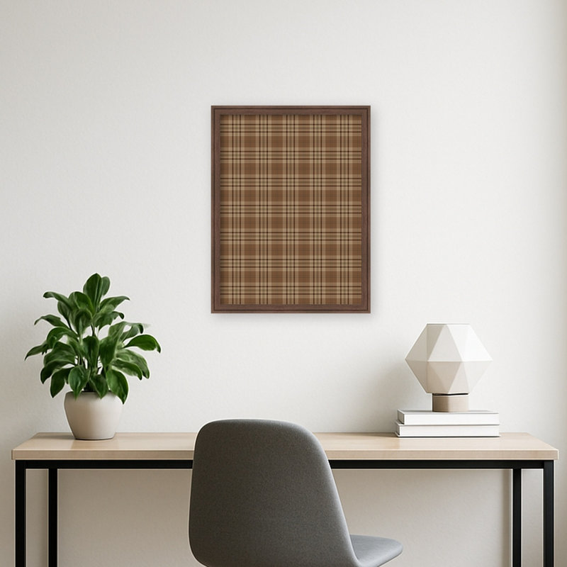 Structure murale encadrée en tissu à panneau magnétique brun, 26" H x 20" W, Brown/Florence Medium Brown