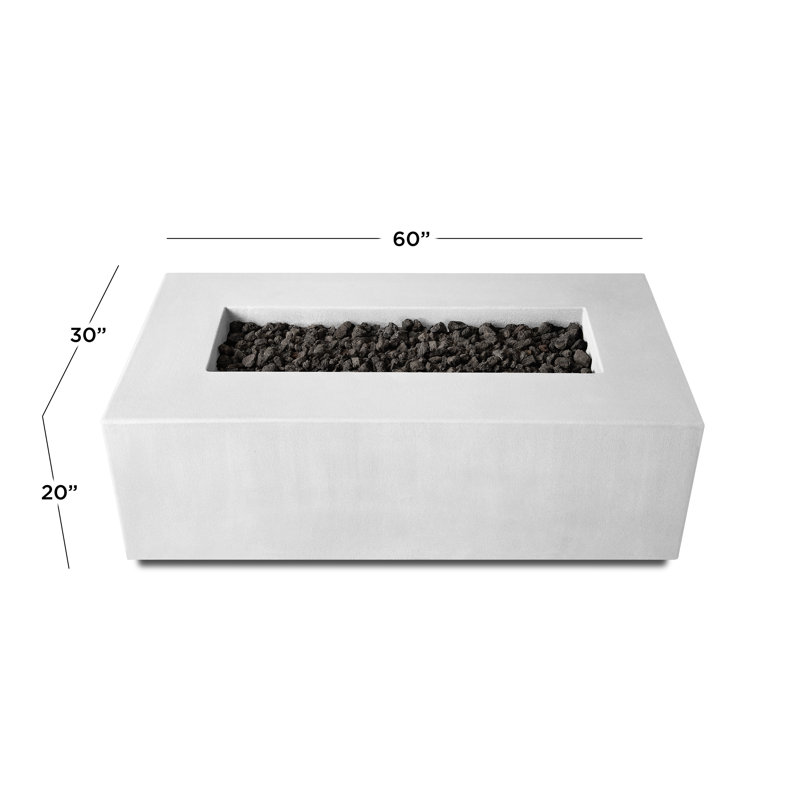 Estes Concrete Propane Fire Pit Table by Jensen Co., 19" H x 60" W x 30" D, Propane, Chalk