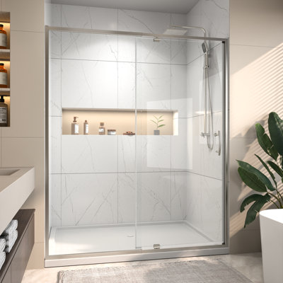 56"- 60" W x 71" H Single Sliding Semi-Frameless Shower Door
