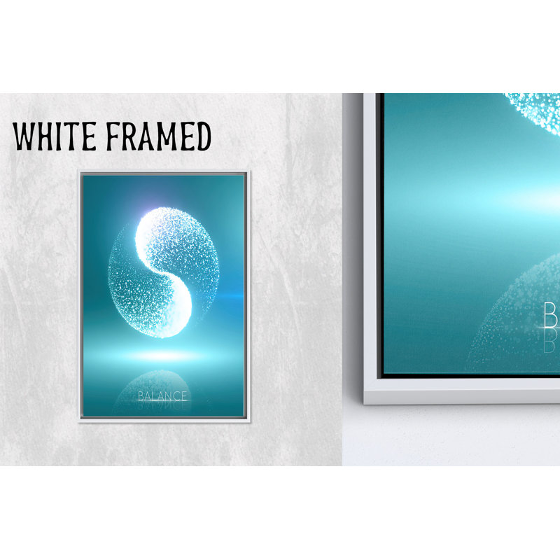 Art zen sur toile, impression balance bleue, décor de bureau, toiles à cadre blanc 1P, 63,1 po H x 39,4 po l