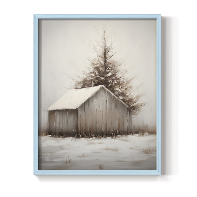 «Christmas Holiday Art», série 2, CDVI, reproduction encadrée - bois massif, H 30 po x l 24 po, Bleu