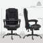 Fauteuil de bureau à massage à 7 points avec roues pivotantes et massage, noir-643015888