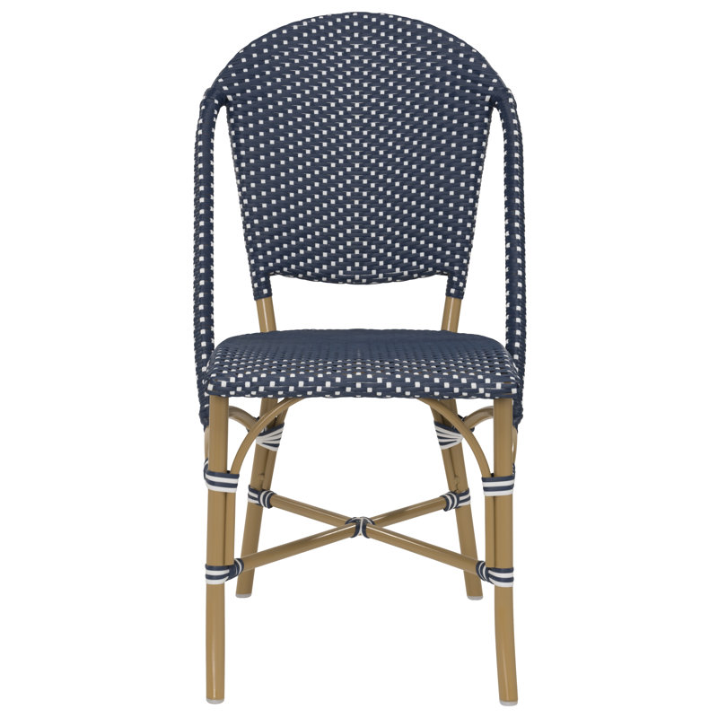 Chaise d'appoint Sofie, Bleu marine / pois blancs