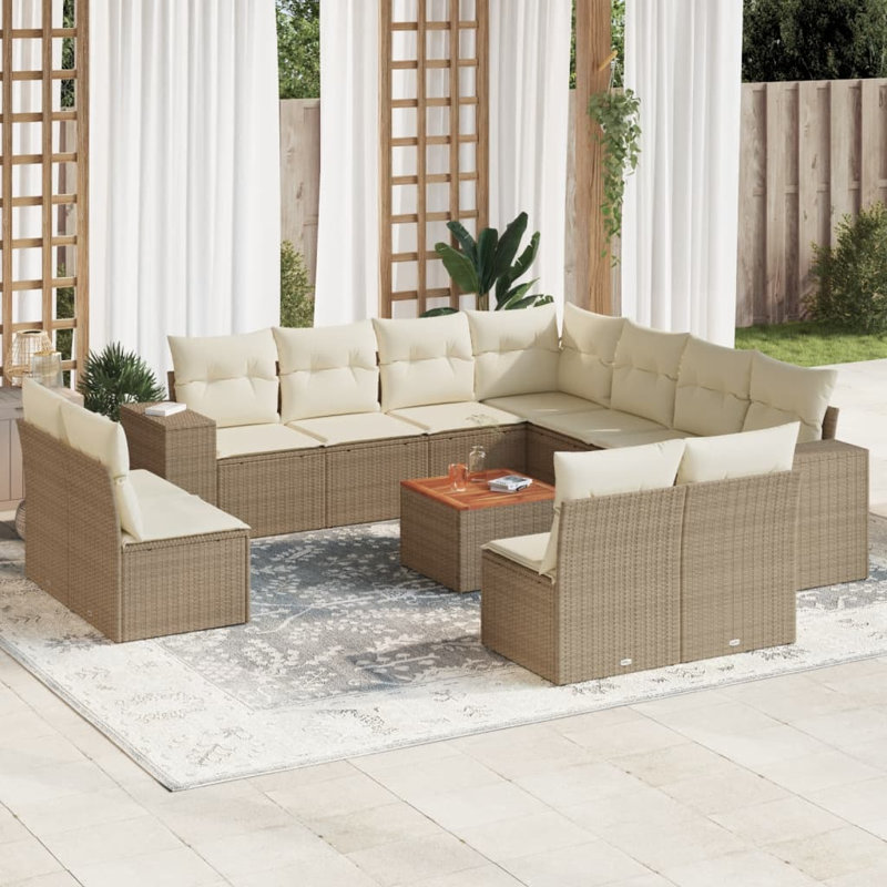 Ensemble de canapé de jardin Vidaxl beige