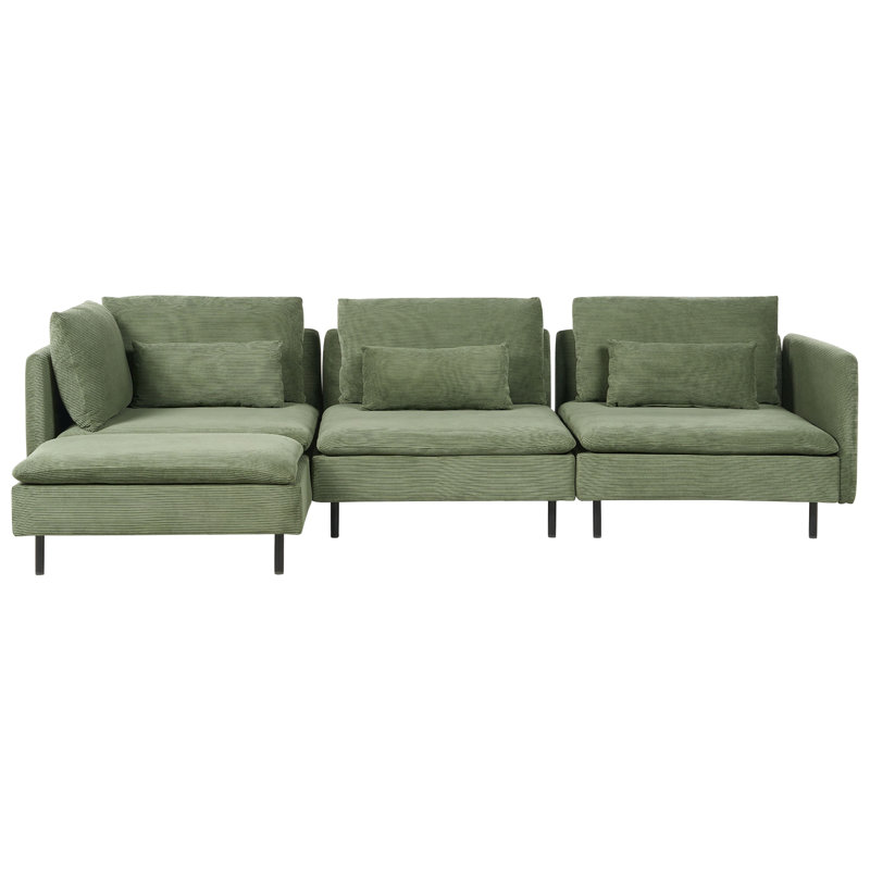 Raelie 3 Seater Corner Sofa , Green, Right Hand Facing
