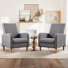 68cm Wide Modern Fabric Armchair with Wooden Legs and Soft Upholstered Seat (Set of 2)