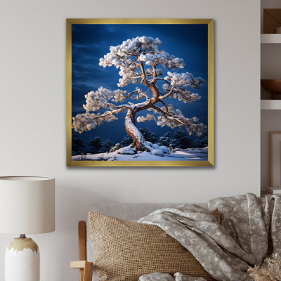 Bonsai pureté en hiver sur toile