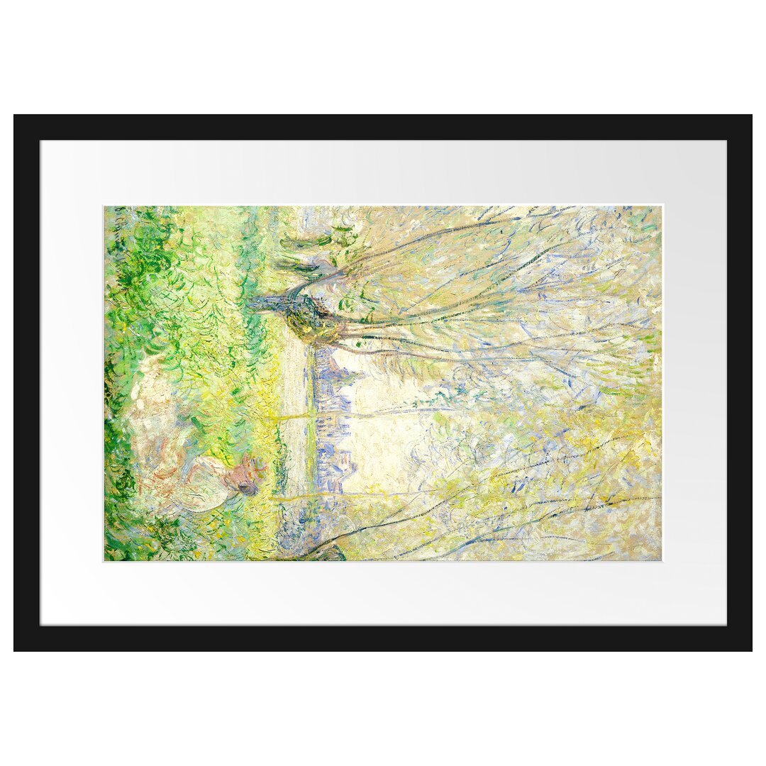 Gerahmter Fotodruck Woman Sitting Under the Willows von Claude Monet