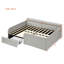 Structure de lit de jour double en tissu bouclé avec tiroir de rangement, gris-133682869