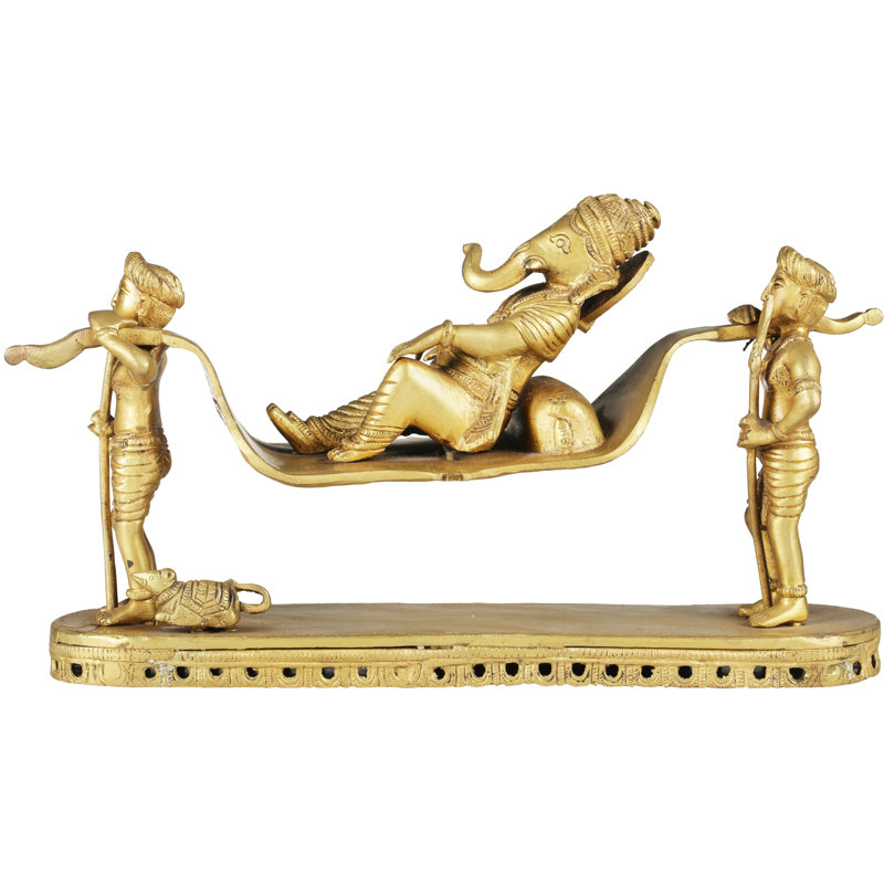 Figurine Lord Ganesha sur Palki, Or