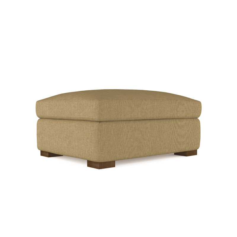Crosby Ottoman, Plush Velvet Oyster, Dark Brown