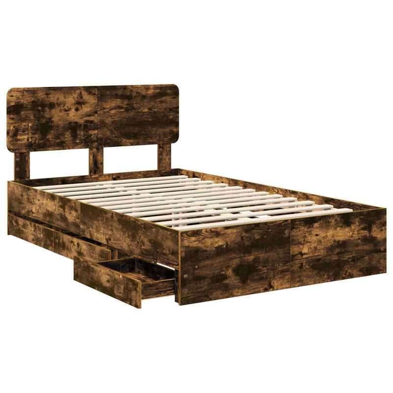 Bed, Smoked Oak, Double (4'6)