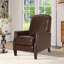 Fauteuil inclinable en cuir synthétique avec rivets-1900652655