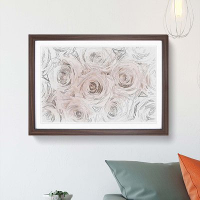 Wall of Pink Roses in Abstract - Picture Frame Graphic Art Print