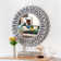 Amla 34" Crystal Accent Round Wall Mirror
