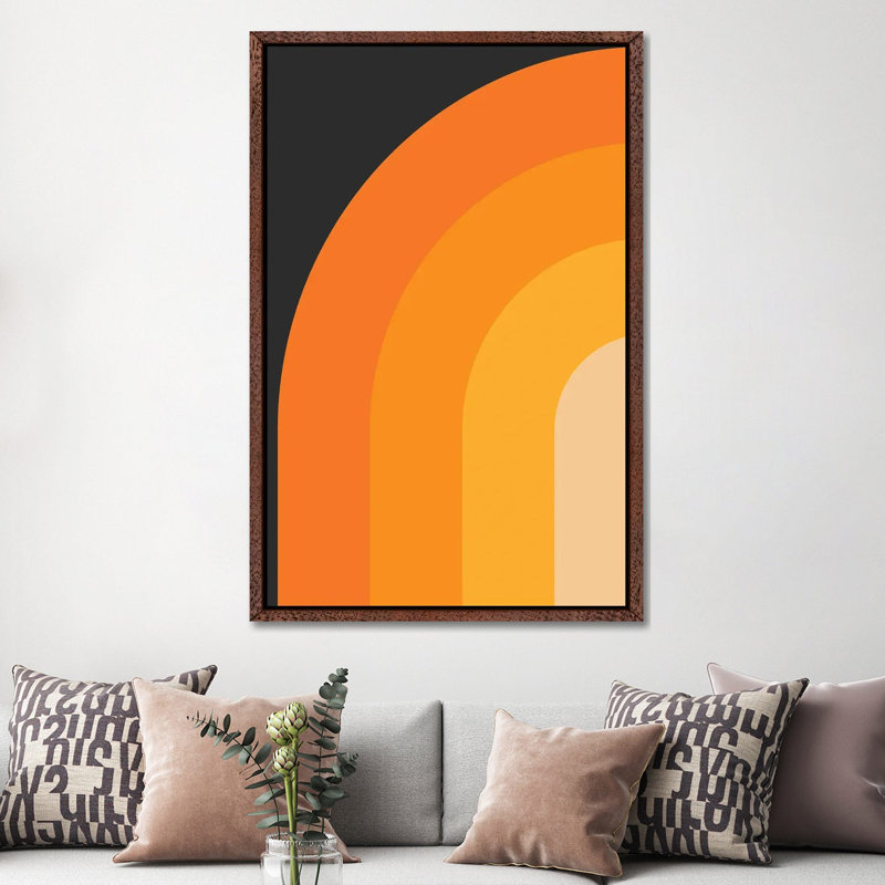 Print on Canvas, 152.5 cm H x 101.5 cm W, Brown Framed, Red/Grenadier/Orange