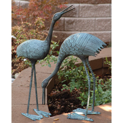 Garden Bird Crane Metal Garden Statue