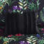 Édredon 5 pièces noir double / grand, magnifique motif botanique, 2 coussins décoratifs, taies décoratives assorties, lavable à la machine, couleur, style imprimé,-116012066