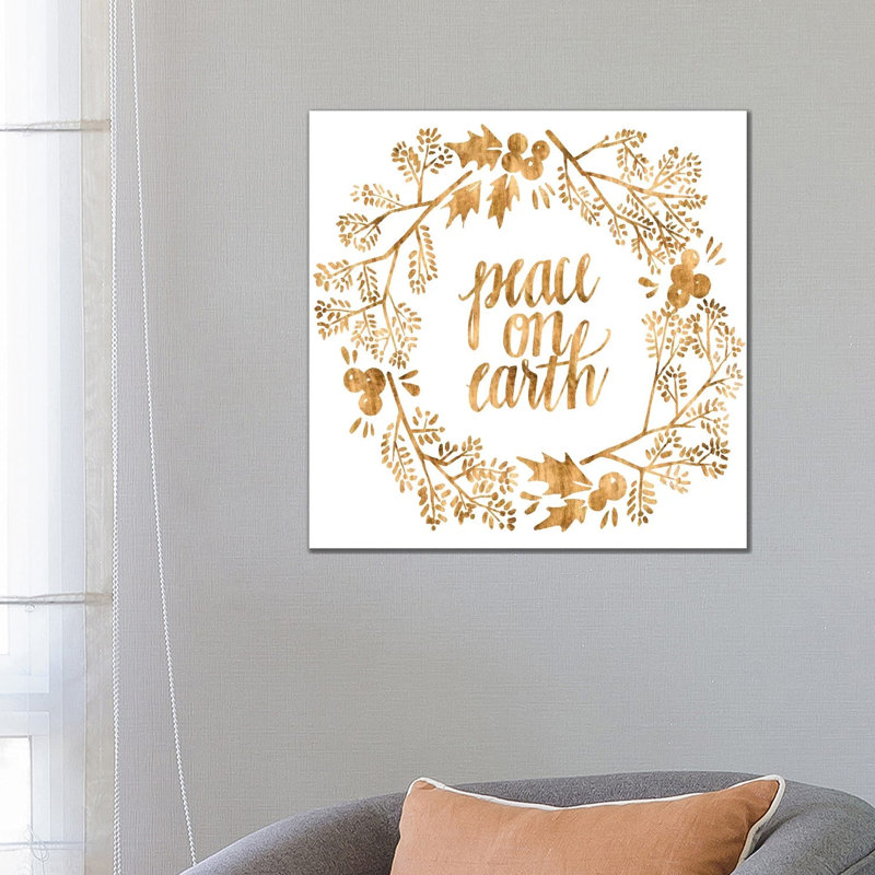 Golden Christmas II by Grace Popp - No Frame Print on Canvas, 66.04 cm H x 66.04 cm W x 3.175 cm D